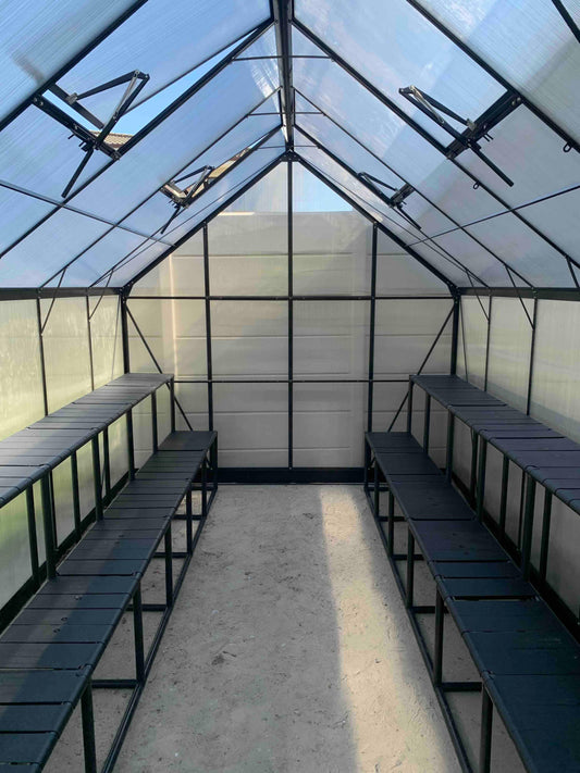 Grand Gro 3.6m Greenhouse - Black - Easy Greenhouses